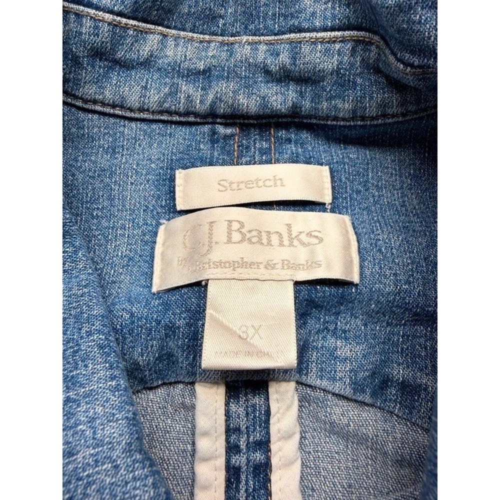 CJ Banks Women's Blue Denim Vest – Size 3X - Picture 3 of 8